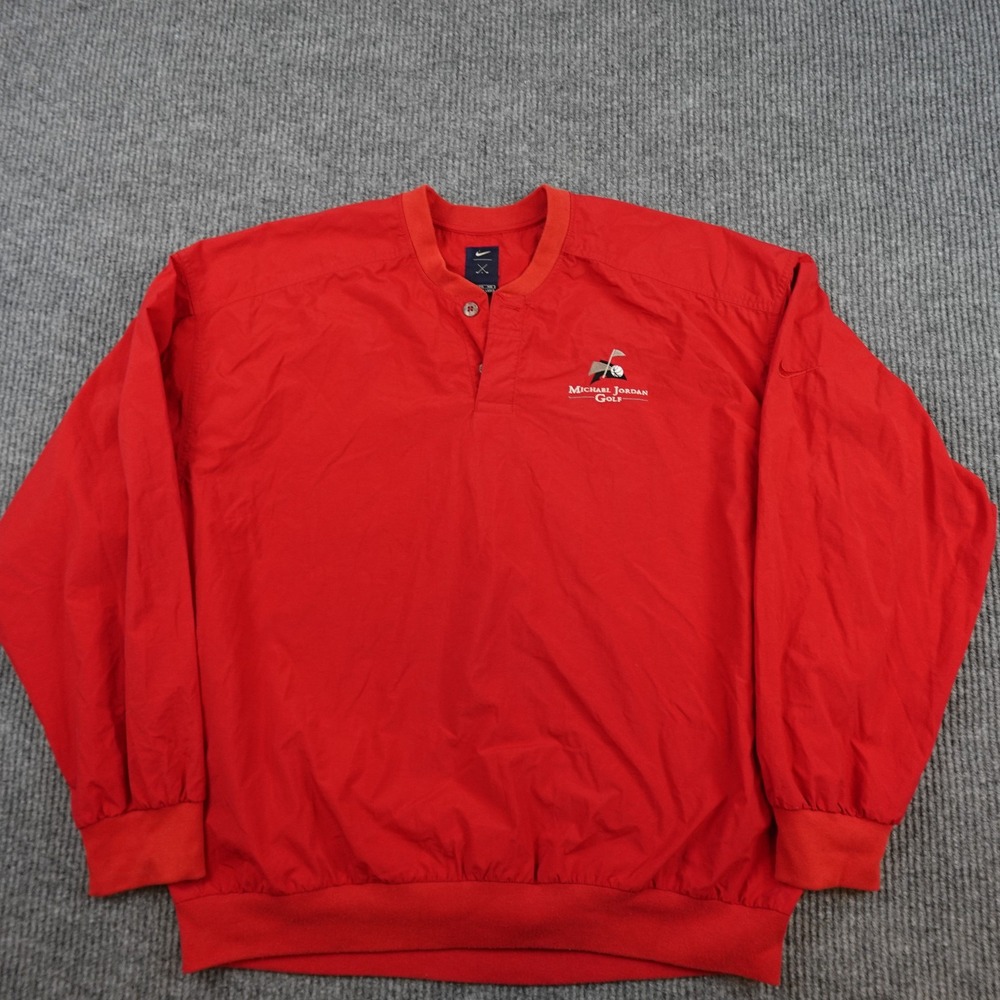 Vintage Nike Michael Jordan Golf Jacket Mens XL Red Pullover Windbreaker